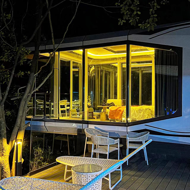 Contenedor de arte de tendencia espacial comercial cápsula de simulación móvil inteligente vagabundo fabricante personalizado