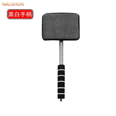 Front Windshield Cleaning Brush, Car cleaning tools - dust-and-fog-removal-telescopic-pole-black-and-white-handle