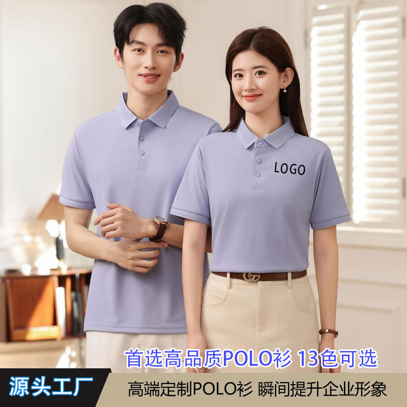 Summer Polo Workwear Shirt with Collar, Short-Sleeved T-Shirt, Corporate Workwear, Advertising Cultural Shirt, Group Embroidery, Printed Logo Summer Polo Workwear Shirt with Collar, Short-Sleeved T-Shirt, Corporate Workwear, Advertising Cultural Shirt, Group Embroidery, Printed Logo