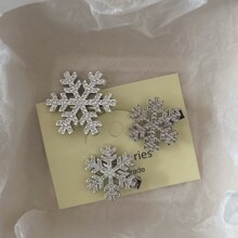 秋冬时尚雪花发夹韩系高级感气质少女风侧边发卡鸭嘴夹饰品发饰新