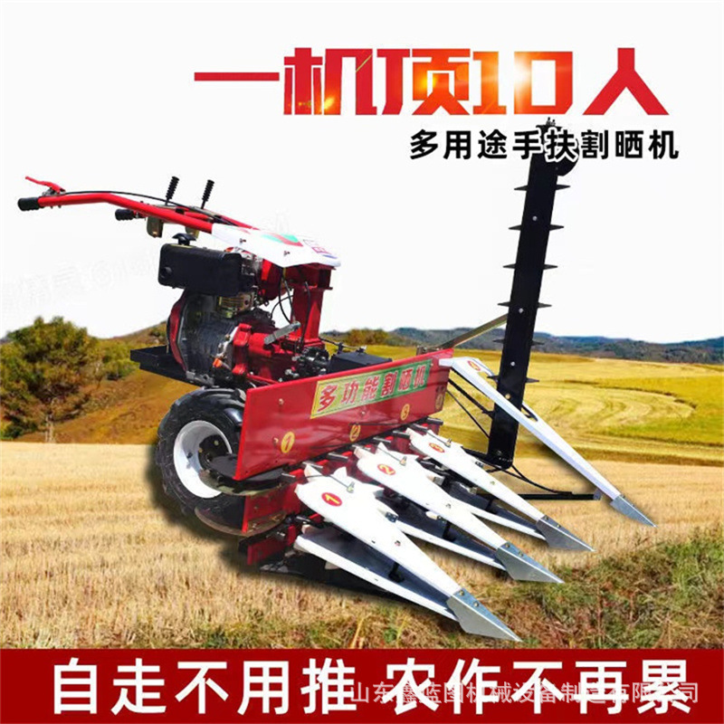柴油自走式割晒机燕麦草荆芥收割机芝麻秸秆放片机加高牧草割杆机