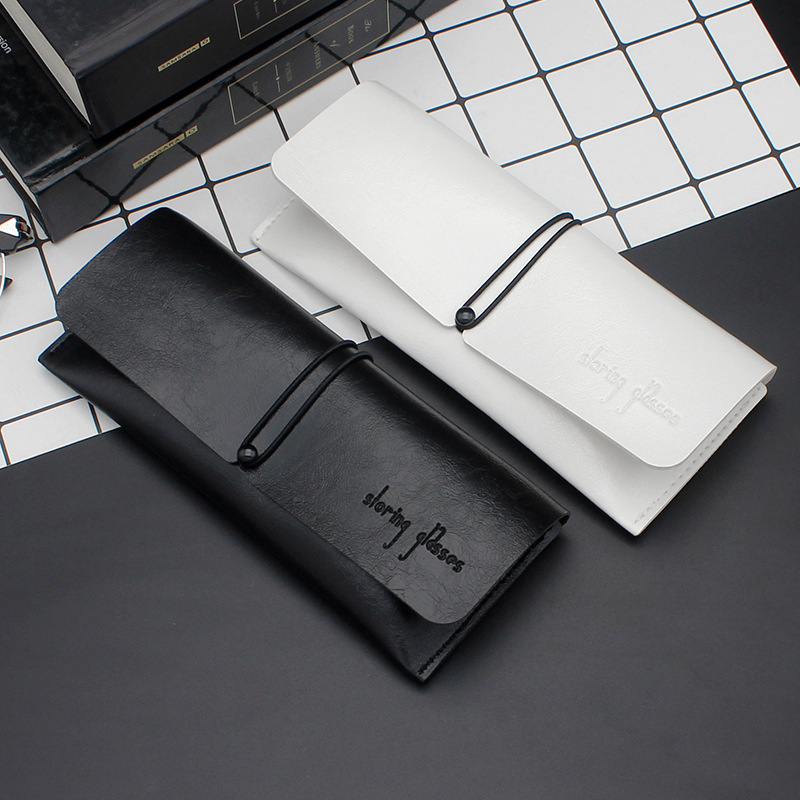 Soft Bag Eyeglass Box Male Portable Soft Leather Retro Glasses Bag Female Landing Rope Sunglasses Bag Ink Box