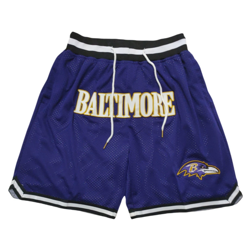 Шорты (JD) в стиле MLB/NFL, с вышитыми логотипами, лёгкие и дышащие, S–XXL