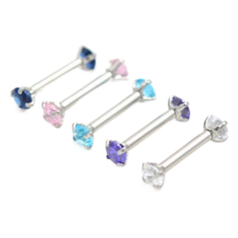 Корейский стиль/корейский стиль популярный гвоздь для бровей двуглавый прямой стержень 3 мм круглый Циркон брови украшения для ногтей прокол ювелирные изделия