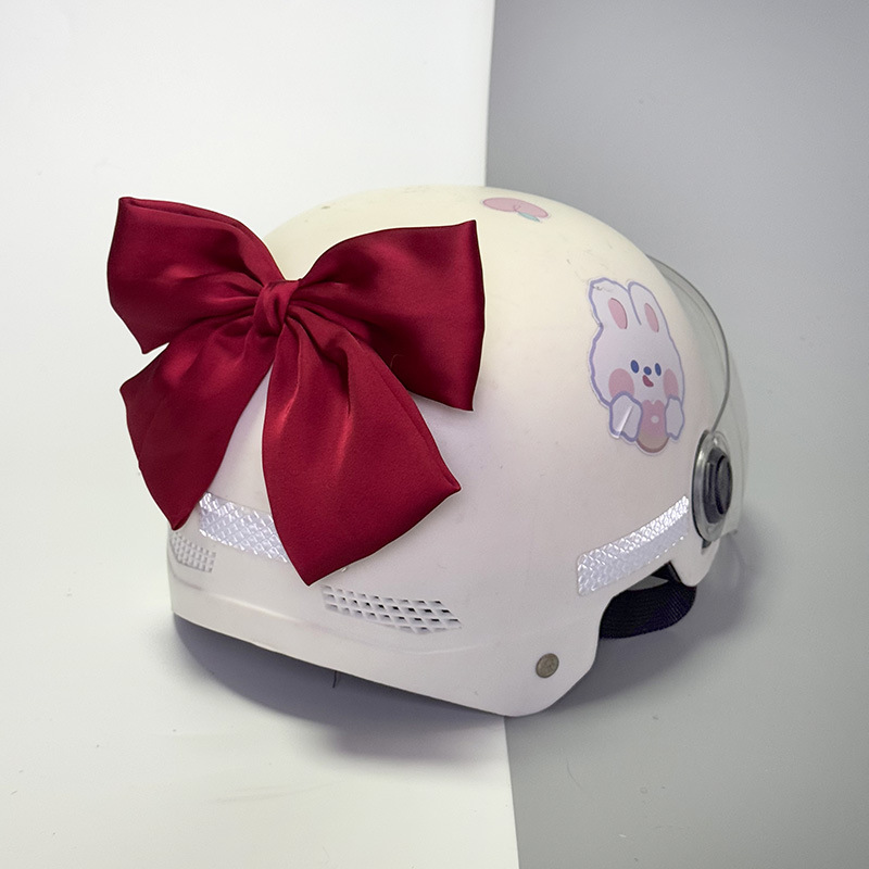 Electric helmet decorative bow wholesale velcro base motorcycle helmet dream bow quick release accessories stickers