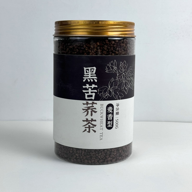 黑苦荞茶500g罐装全株苦荞茶麦香型花草茶酒店代用荞麦茶厂家批发
