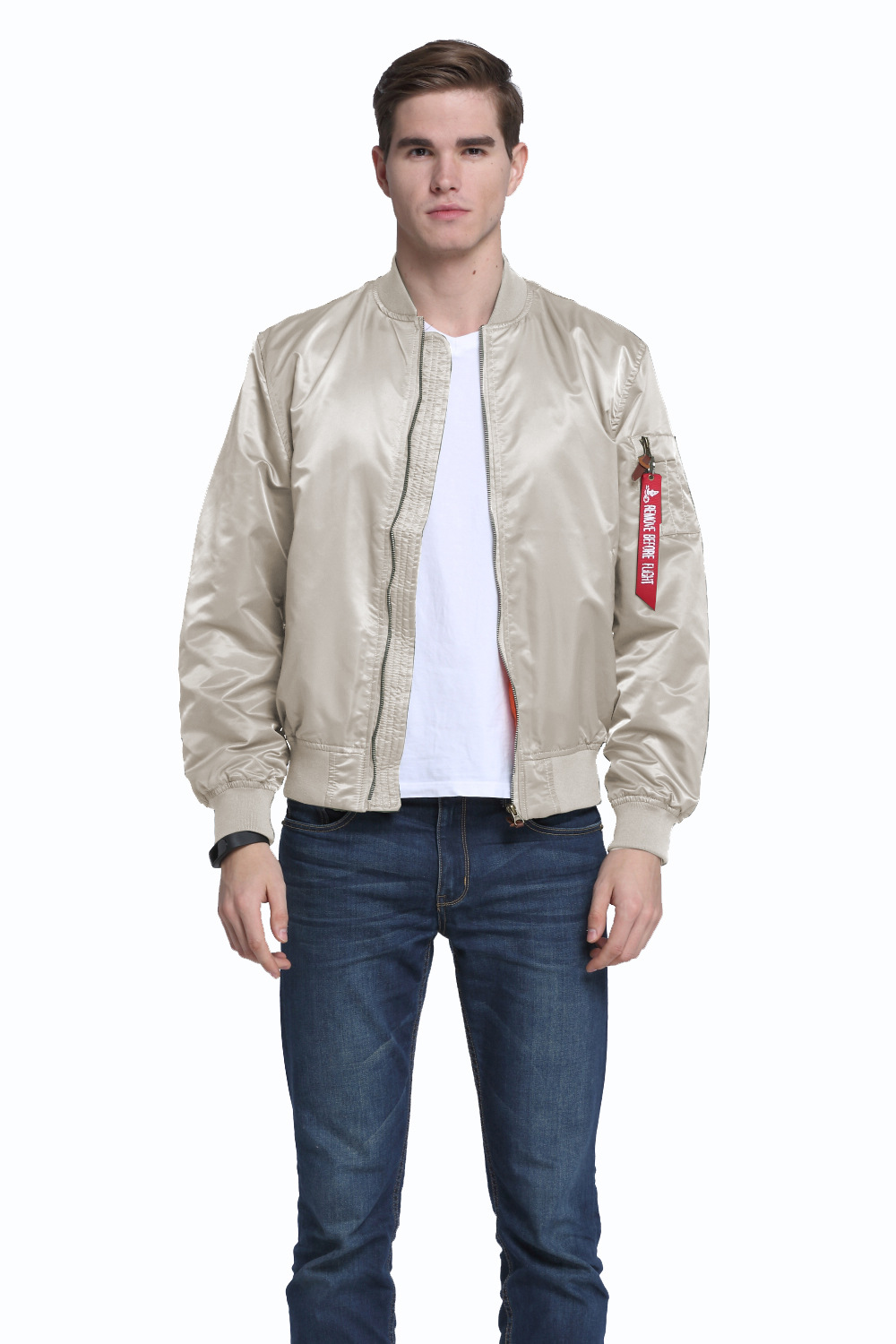 Nueva primavera y otoño delgado más tamaño de los hombres deportes casual stand collar Fuerza Aérea MA1 chaqueta piloto uniforme del béisbol