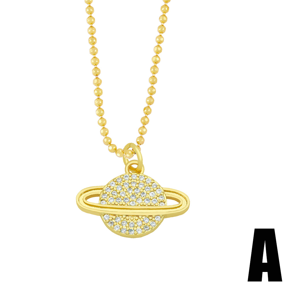 new clavicle chain diamond earth planet moon necklace