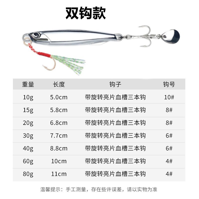 长DUO电镀铁板钓鲅鱼带亮片淡海水岸投路亚饵远投快抽镜面鲈翘嘴|undefined