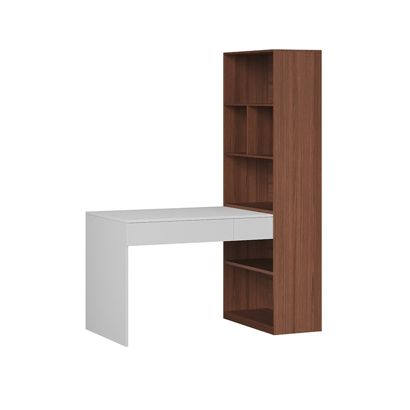 Escritorio de estudiantes dormitorio doméstico contra la pared tabla estrecha con estante de esquina escritorio de computadora simple gabinete de almacenamiento escritorio integrado