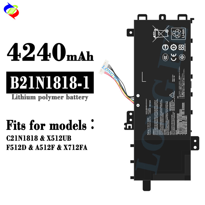 Suitable for Asus C21N1818/X512Ub/F512D/A512F Laptop Battery B21N1818-1 Wholesale