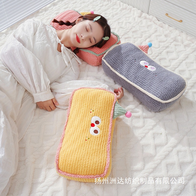 almohada de memoria de dibujos animados almohada de algodón para adultos para proteger la columna cervical almohada de memoria de sueño curvatura recta almohada de esponja para una sola persona image 2