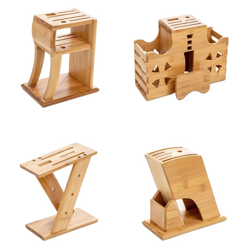 Soporte de cuchillos de bambú multifuncional, organizador para palillos, cuchillos y utensilios de cocina