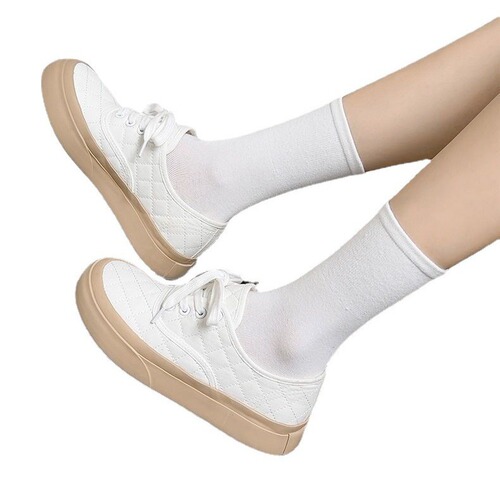 White socks, women's mid-calf socks, boneless socks, confinement socks, solid color pile socks, thin Japanese style mid-calf ice socks, can be one