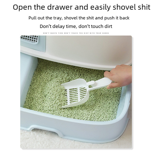 Cat long aisle with drawer cat litter box pet corridor style fully semi-enclosed toilet cat odor-proof large bedpan