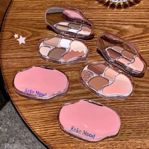 Kekemood Six-Color Highlighter Palette Satin Shimmer Eyeshadow Blush Highlighter Factory Cross-Border Wholesale