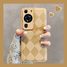 适用华为MATE60pro菱格皮手机壳nova11全包压皮荣耀90防摔保护套