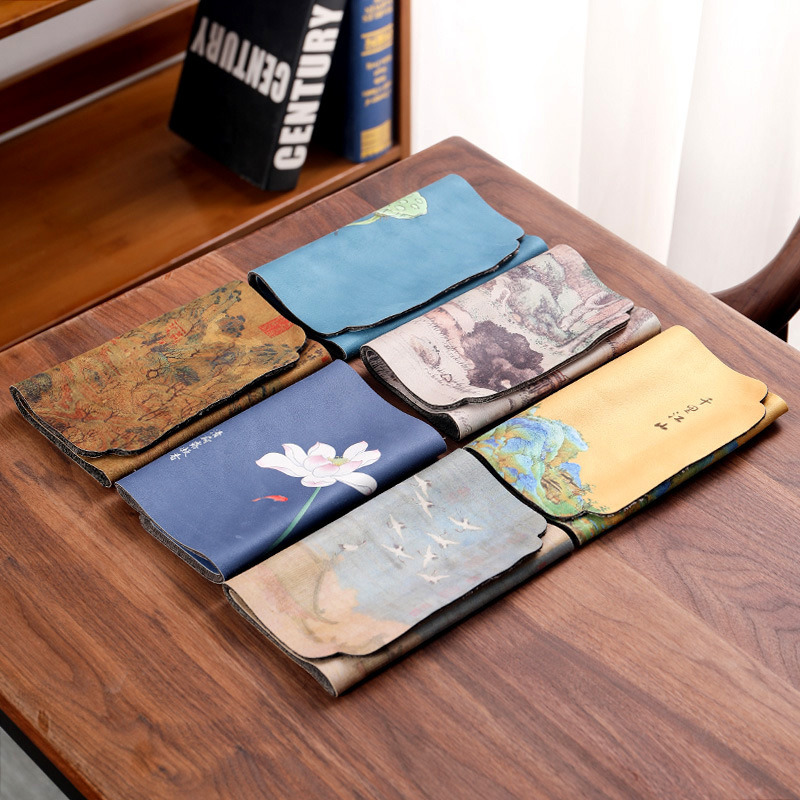 Nuevo estilo chino pequeña estera de té toalla de té seca estera Kung Fu juego de té accesorios engrosada estera de aislamiento tetera Placa de té estera