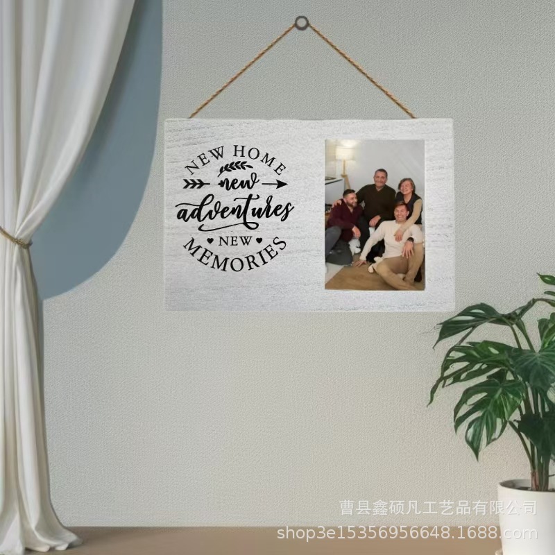 Marco de fotos retro de madera minimalista transfronterizo, regalo de recuerdo fotográfico para la familia, regalo de inauguración de la casa nueva