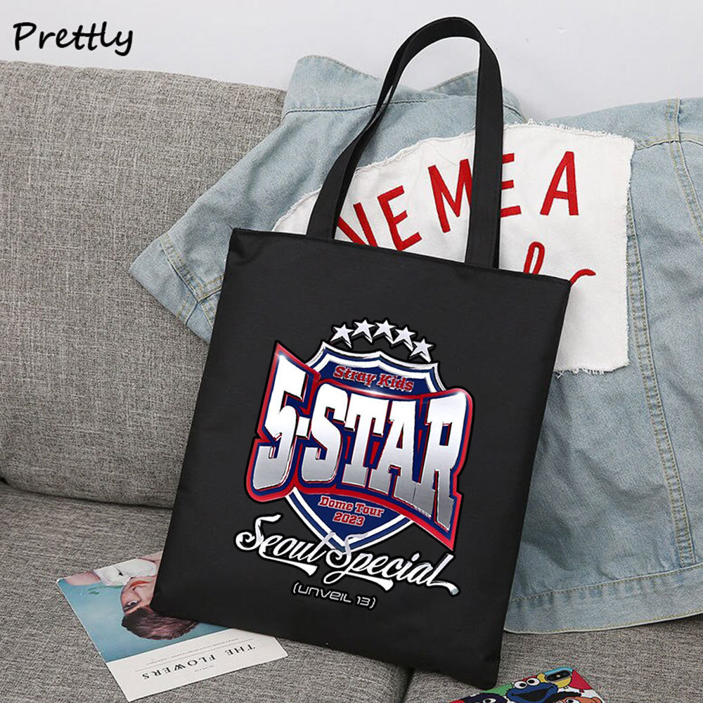 stray kids专辑5-STAR帆布袋 流浪儿童新款学院风手提包ins补习袋