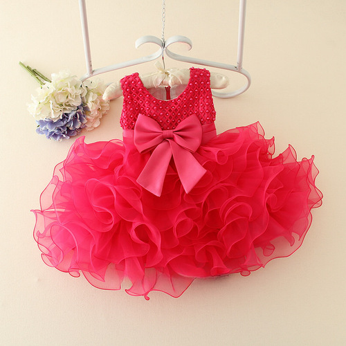 Baby's birthday tutu flower child wedding dress princess cake skirt Korean version baby dress children's formal wear artistic photography outfit
