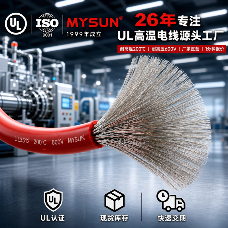 新能源特软硅胶线 UL3512耐高温柔性200℃ 镀锡铜汽车线束连接线