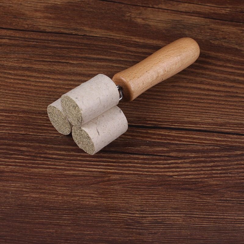 Moxa Stick Extender Tool 3-Prong Solid Wood Handheld Moxibustion Holder with Ash Scraper quality and texture