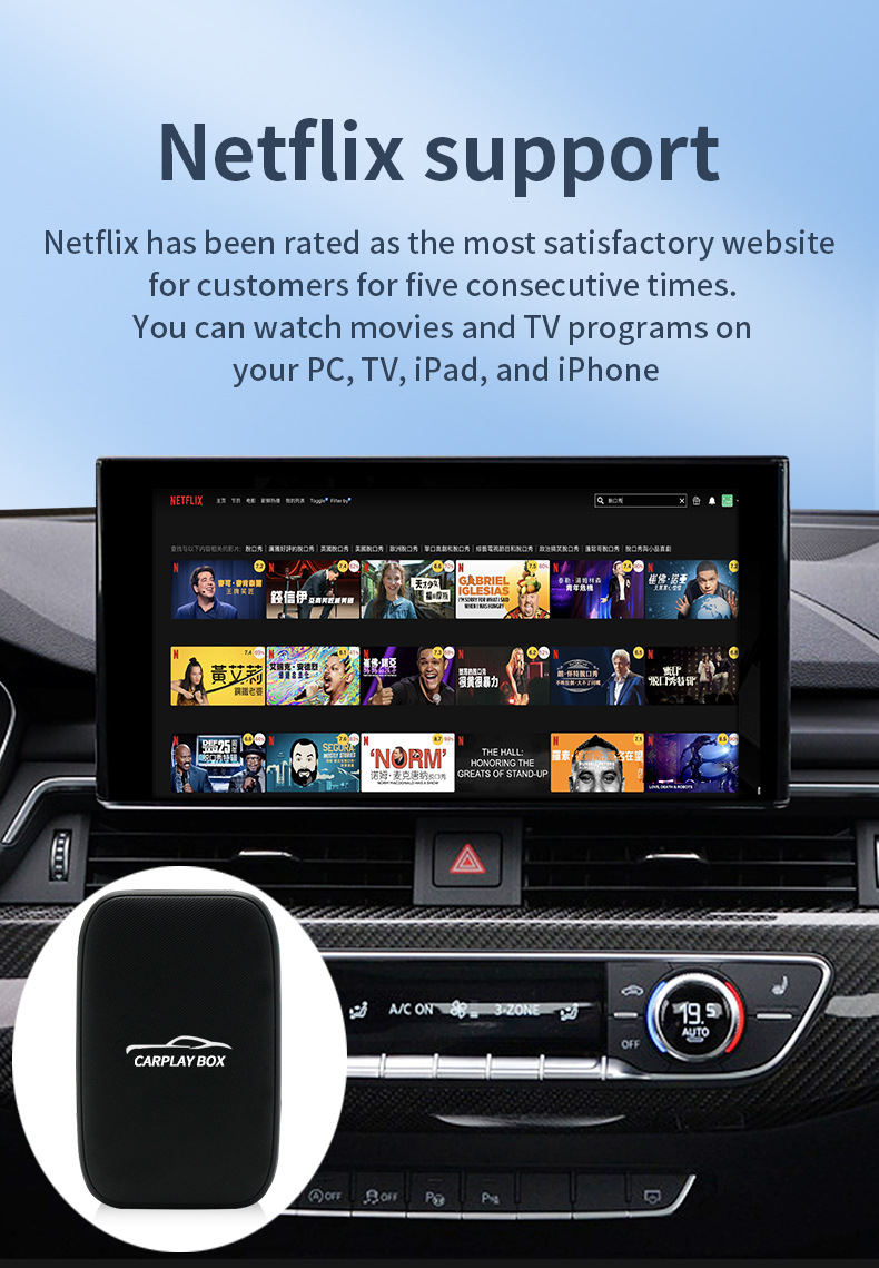 Cross-Border Wireless Carplay to Android Auto Video Box Wired to Wireless Carplay Adapter