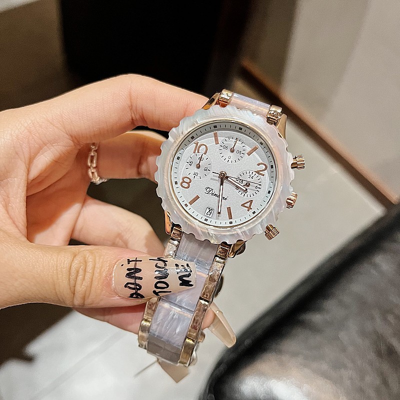 Timiny Modello in marmo colorato Cinturino per orologio alla moda Moda Internet Celebrity Digital Face Band Calendario Cinturino in acciaio Orologio da donna_voghion.com