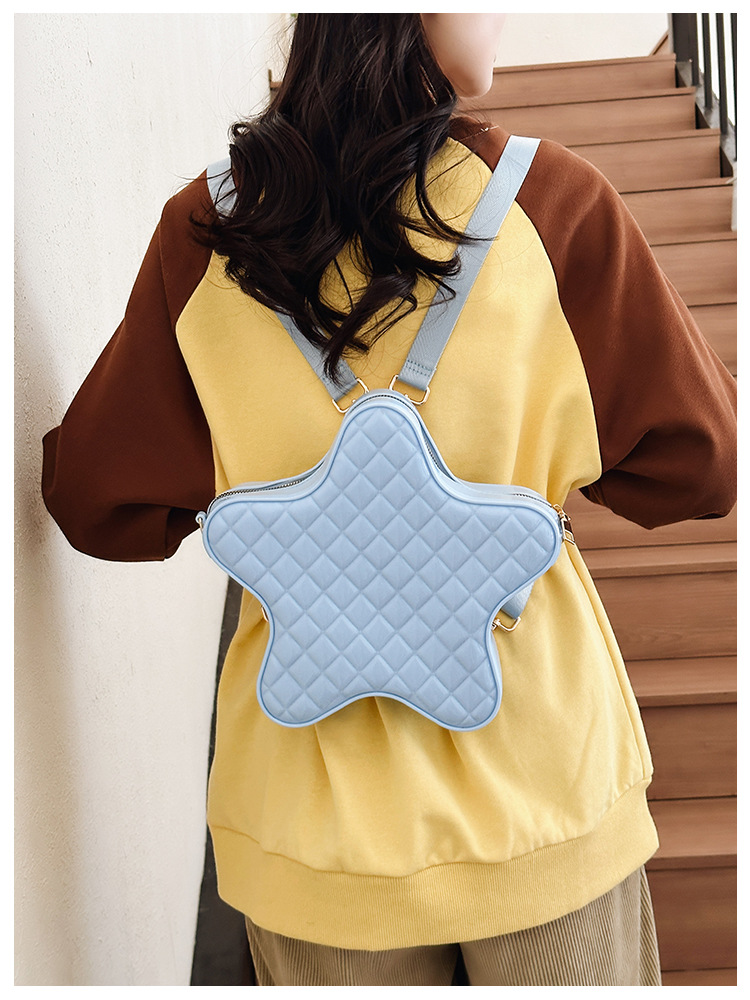 2025 New style fashionable star Backpack, diamond-shaped PVC jelly bag, fresh and sweet campus ladies' backpack undefined