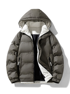 Customized Logo6-2619 Cotton-Padded Jackets for Men and Women, New Thick Style Contrasting Color Bread Jackets, Youth Trendy