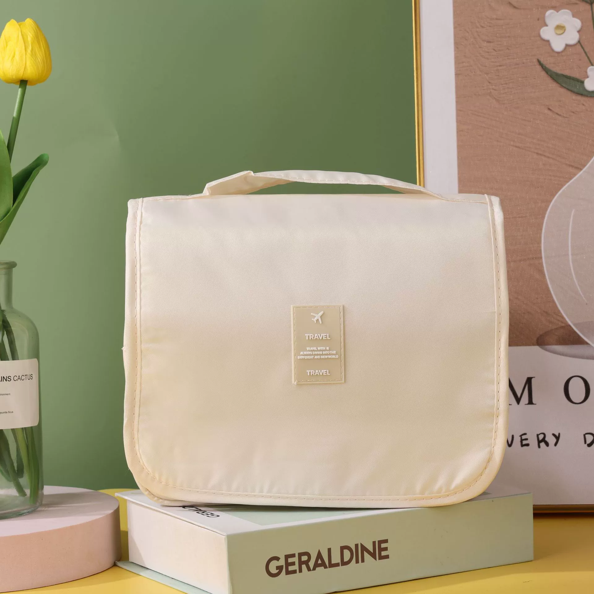 Новая дорожная косметичка из твила с крючком, портативная косметичка большой емкости, водонепроницаемая сумка для хранения, производитель, оптовая продажа