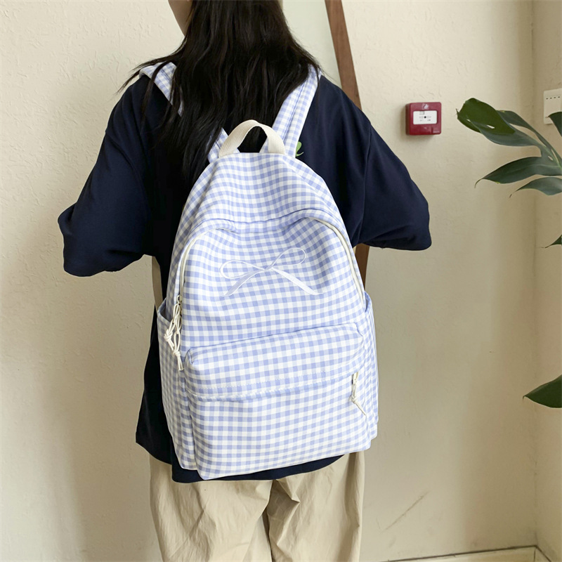 Mochila escolar de gran capacidad para estudiantes de secundaria, mochila de nailon ligera para mujer 2024 nueva moda pequeña mochila de viaje fresca