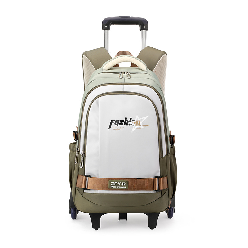 Mochila de pescado natural para niños de grado 3 - 6 estudiantes de secundaria con ruedas de gran capacidad para subir escaleras.