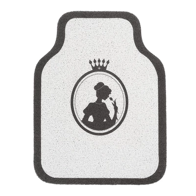Car Mat Silk Ring Crown Printing Anti-Dirty Waterproof Car Mat Fashion Goddess Car Decorative Mat Women (Universal Foot Pad) - white-goddess-crown-foot-mat-front