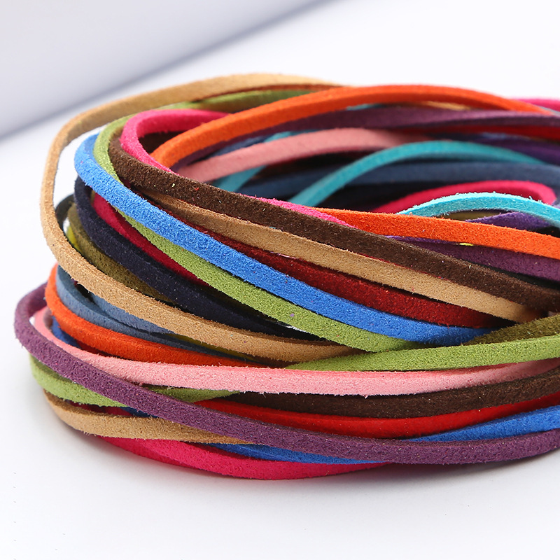 DIY handmade jewelry accessories 3mm vintage color Korean velvet suede rope pendant lanyard imitation leather rope woven bracelet