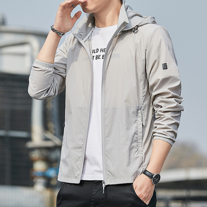 Sun Protection Clothing Men's Summer Thin Jacket Light Breathable Anti-UV Ice Silk Sun Protection Clothing Men's Skin Clothing Outdoor Fishing