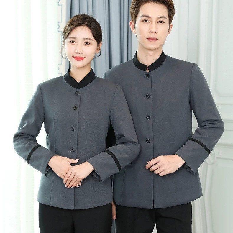 Чистящая одежда с длинными рукавами толстый хлопок пальто гостиничный номер уборка рабочая одежда осенняя и зимняя одежда PA тетя зимняя хлопчатобумажная куртка