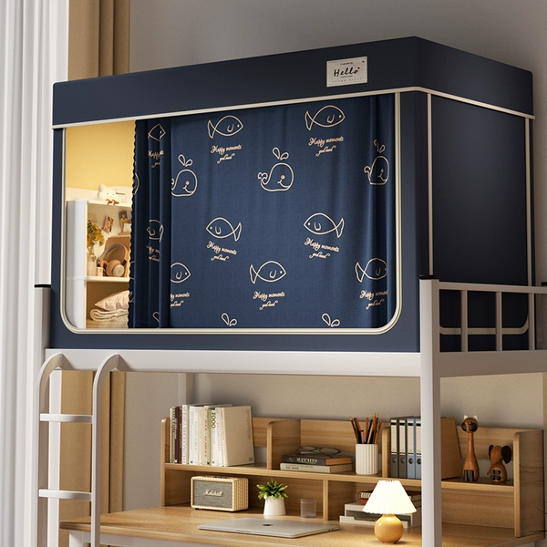 ↬↬↬Tibetan Blue Whale [mosquito net + 2 bed curtains + top + full frame bracket] ↫↫↫