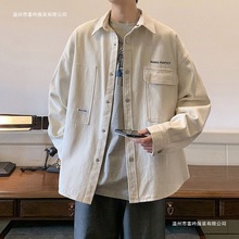 男士衬衫夹克春季高品质青少年新款工装开衫外套日系休闲港风春装