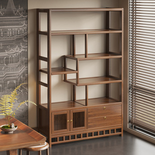 Nanzhu Antique Rack Duobao Pavilion Small Purple Clay Pot Placement Rack Chinese Tea Rack Tea Room Display Rack Storage Rack