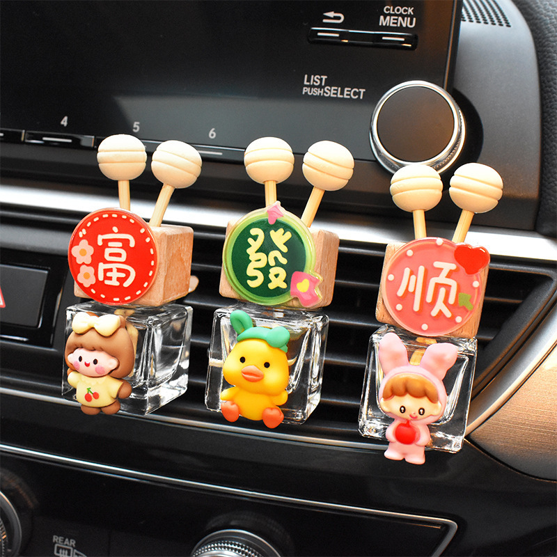 Aromaterapia para automóvil Salida de aire acondicionado Fragancia Decoración linda Decoración creativa Accesorios para interiores de automóviles Botella de perfume para automóvil