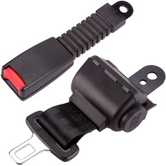 Automatically retractable two-point seatbelt assembly for golf carts, sightseeing vehicles, school buses, and public buses