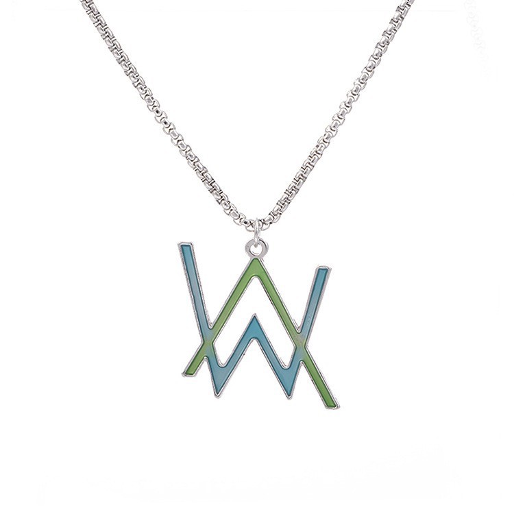 Electric Sound Night Male Hip Hop Alan Walker W Glow Pendant Trendy Brand Necklace Female_voghion.com