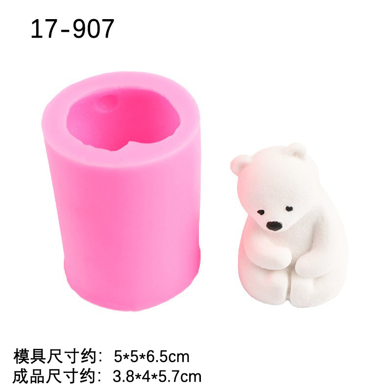Tres Oso Polar molde de silicona mentira oso creativo pastel chocolate decoración modelo vela aromaterapia epoxi