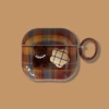 IMD мягкий чехол, аппликация, жёлто-коричневая клетка, подвесной крючок