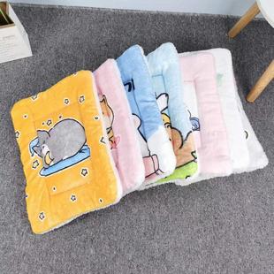 Kennel Cat Nest Mat Flannel Printed Cotton Mat Autumn and Winter Plush Mat for Cats and Dogs Universal Pet Foster Mat