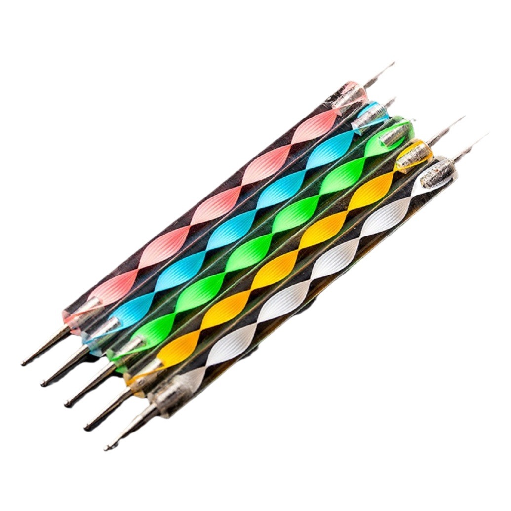 5 Double-Ended Spiral Tube Dotting Needles Acrylic Indentation Dotting Pen Nail Art Pen Dotting Pen Set Needle Tube Type