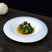 新中式陶瓷凉菜盘酒店餐厅位上盘子家用创意菜盘会所私厨个性餐盘