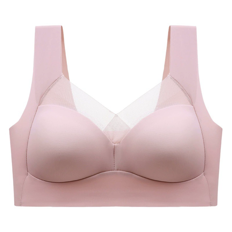 Бесшовный спортивный женский бюстгальтер из ледяного шелка больших размеров, цельный бюстгальтер с подкладкой на груди, Жилет без стального кольца, стильное нижнее белье, тонкое женское